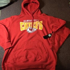 New! Kansas City Chiefs Hoodie Pullover Size Large Men's NFL Football